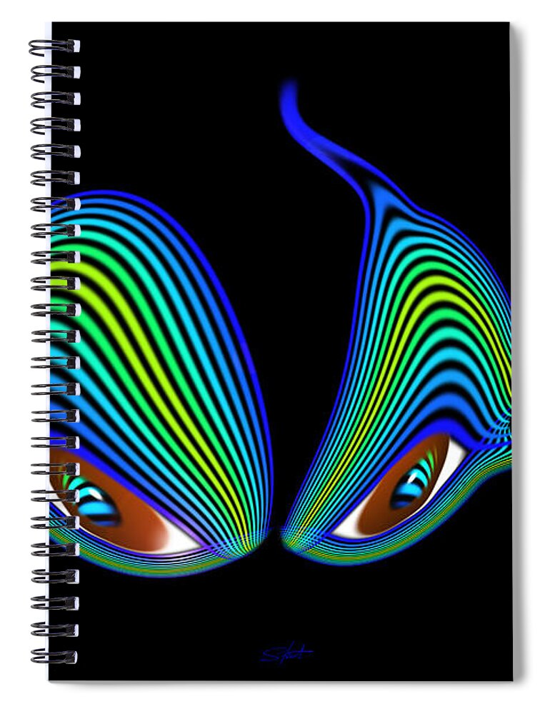 Eyes Spiral Notebook featuring the painting Cat's Eyes by Charles Stuart