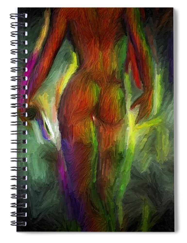 Female Nude Spiral Notebook featuring the digital art Catwalk Into the Light by Caito Junqueira