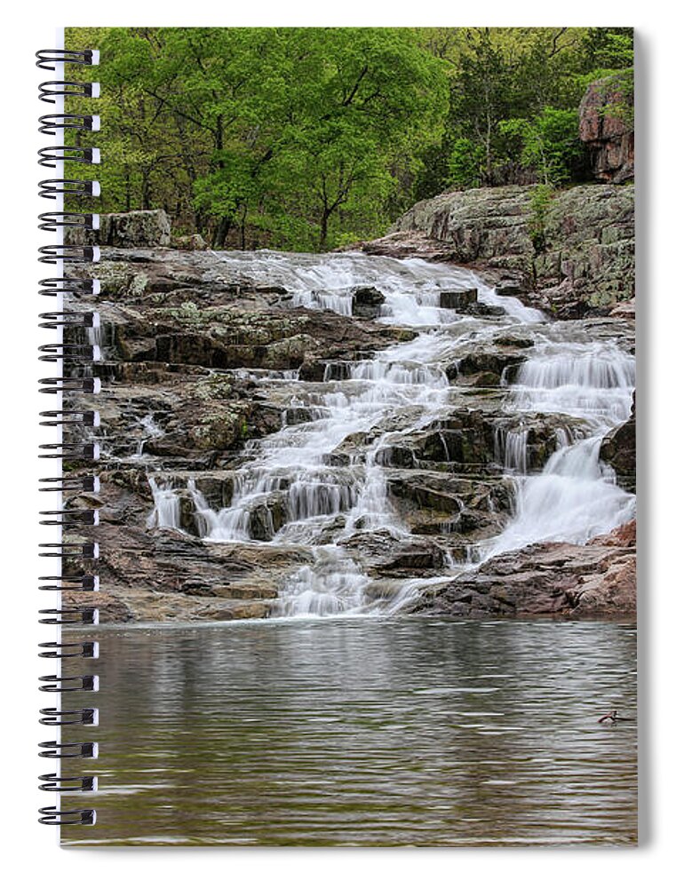 Missouri Ozarks Spiral Notebook featuring the photograph Spring at Rocky Falls by Lynn Sprowl