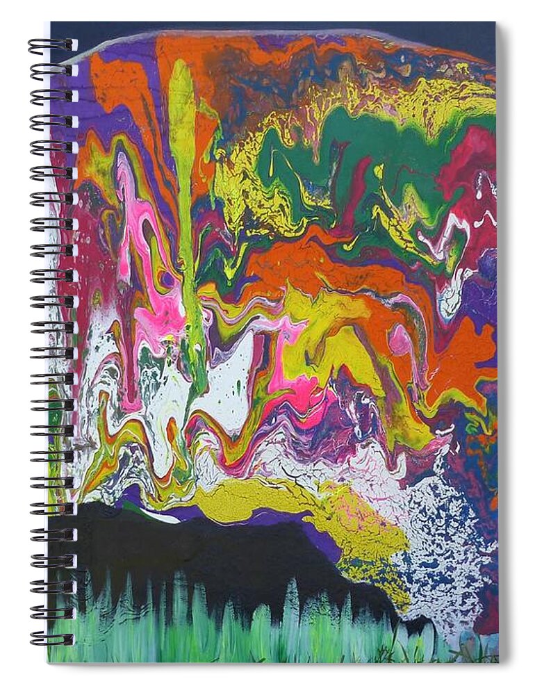 Buffle Spiral Notebook featuring the painting Ceci n'est pas un Buffle by Ulrich Caster Adimou