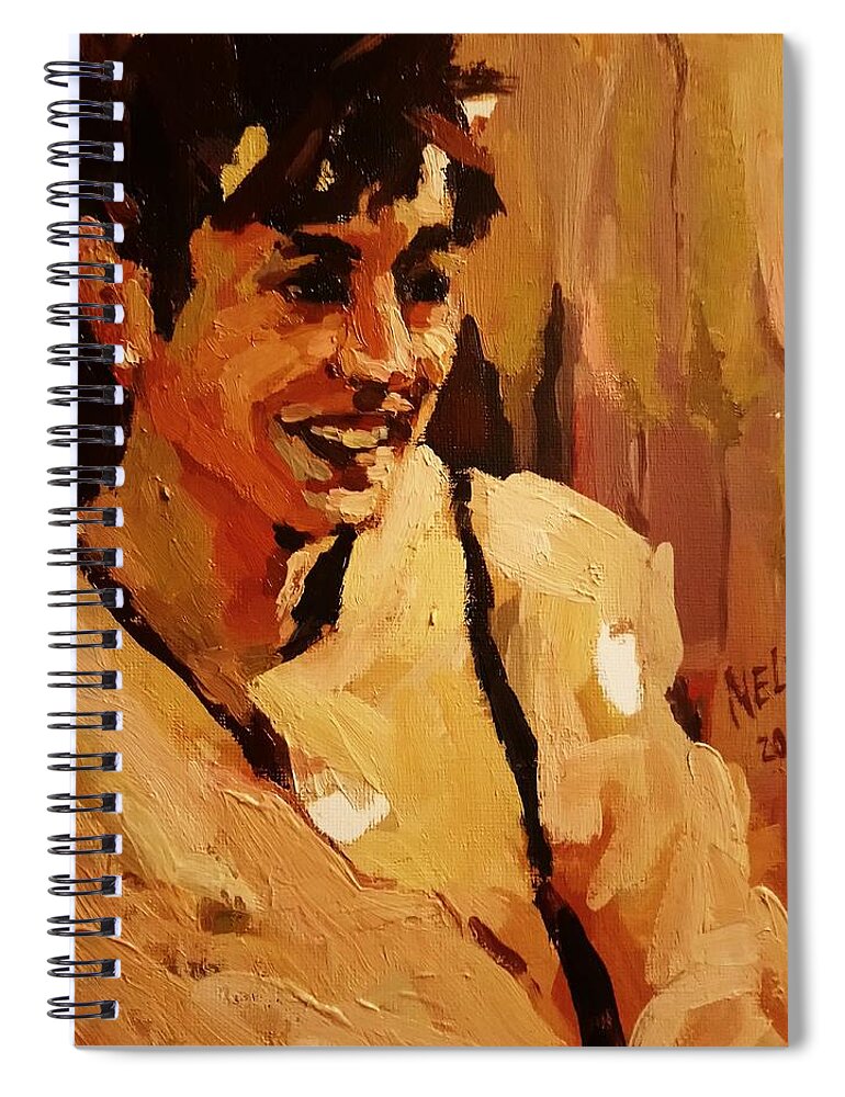 Portrait Spiral Notebook featuring the painting Cecilia by Nelya Pinchuk