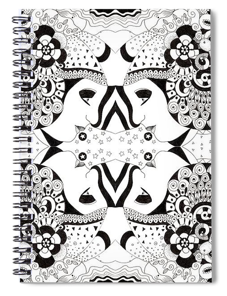 Ceilings And Floors By Helena Tiainen Spiral Notebook featuring the mixed media Ceilings and Floors by Helena Tiainen