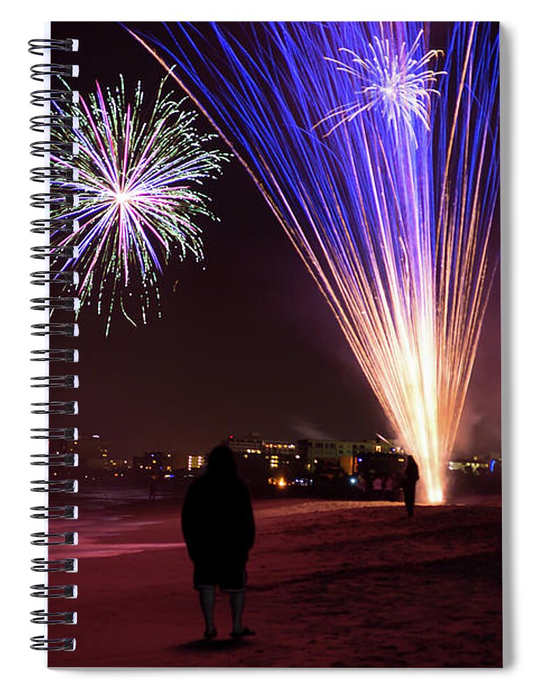 Cocoa Beach Spiral Notebook featuring the photograph Celebrate 2017 by Jennifer White