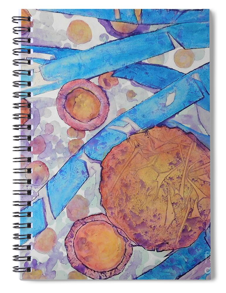 Vibrant Colored Abstract Spiral Notebook featuring the painting Celebration by Joan Clear