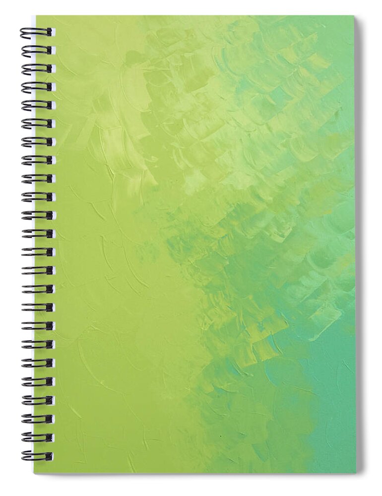 Blue Spiral Notebook featuring the painting Celery Ice by Linda Bailey