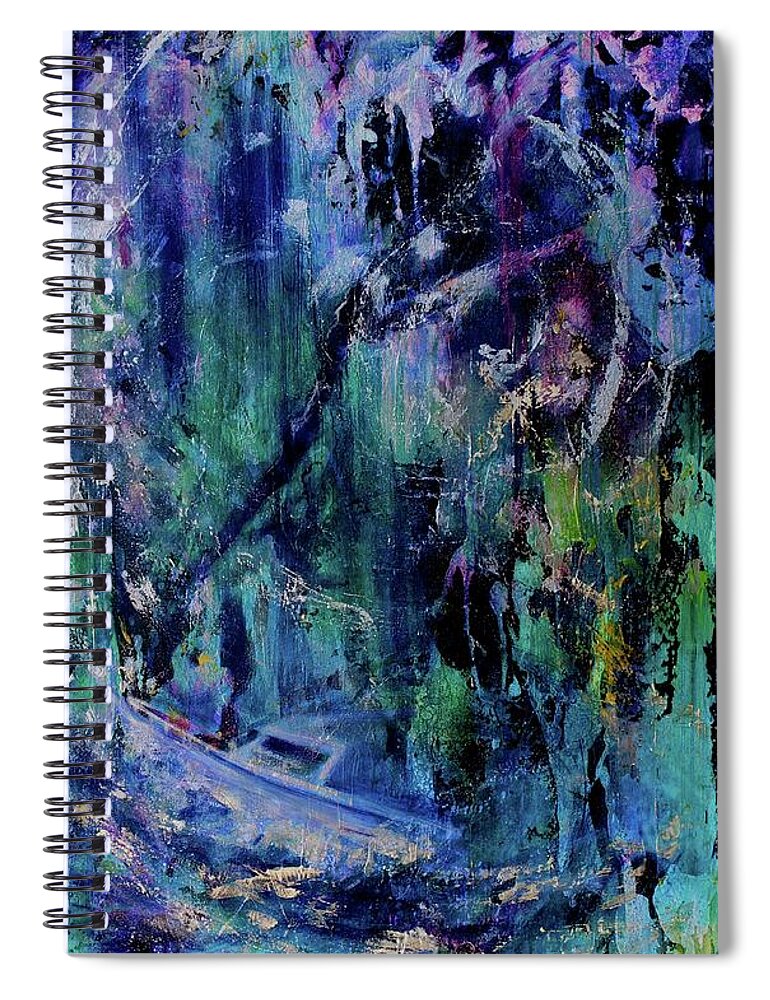 Celestial Storm Spiral Notebook featuring the painting Celestial Storm by Debi Starr