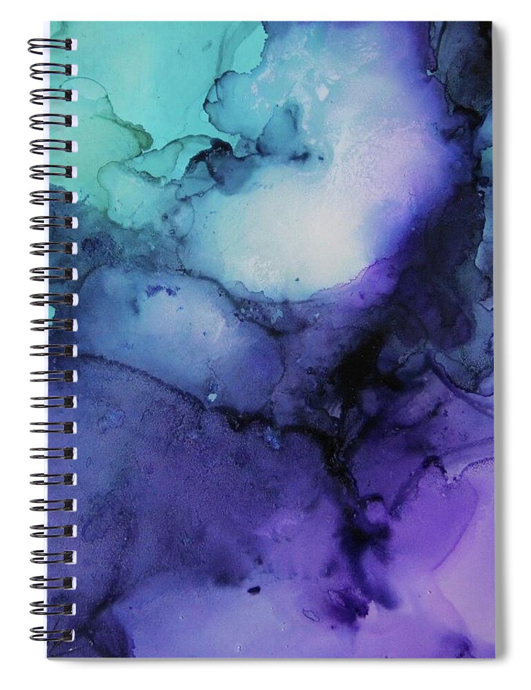 Alcohol Inks Spiral Notebook featuring the painting Celestial by Tracy Male
