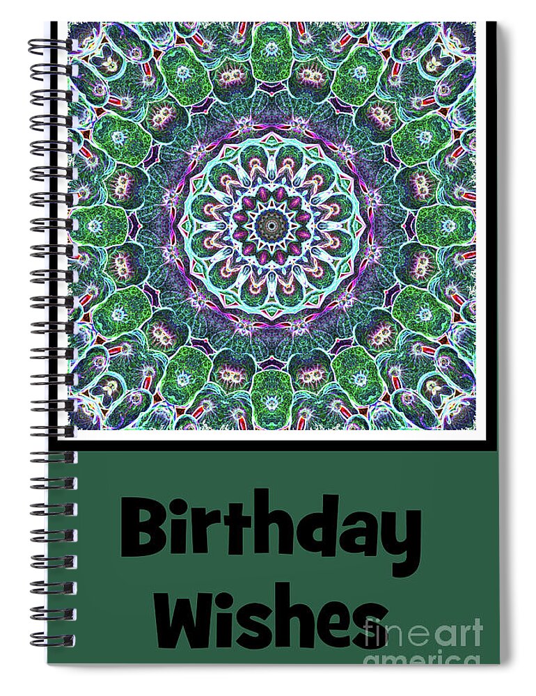 Photograph Spiral Notebook featuring the digital art Cellular - Birthday Wishes Card by Wendy Wilton