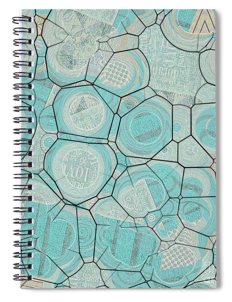 Abstract Spiral Notebook featuring the digital art Cellules - 04c1 by Variance Collections