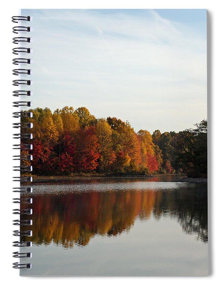 Centennial Spiral Notebook featuring the photograph Centennial Lake Autumn - Fall Dressing by Ronald Reid