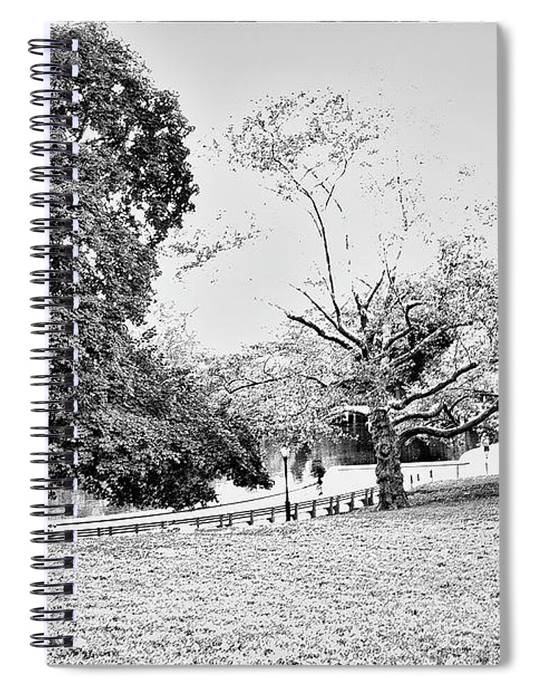 Central Park Spiral Notebook featuring the photograph Central Park in Black and White by Madeline Ellis