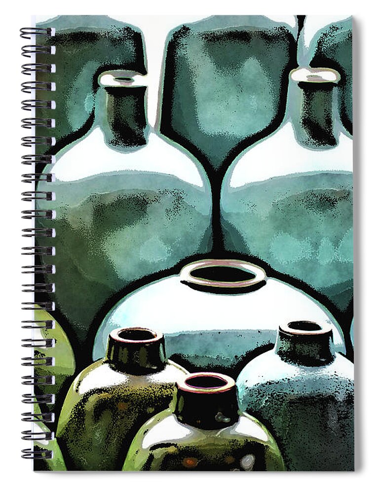 Photography Spiral Notebook featuring the digital art Ceramic Vases by Phil Perkins