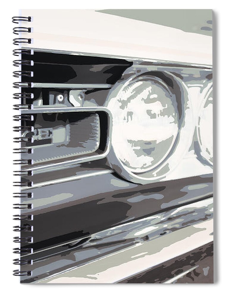 Dodge Spiral Notebook featuring the drawing Challenger by Darrell Foster