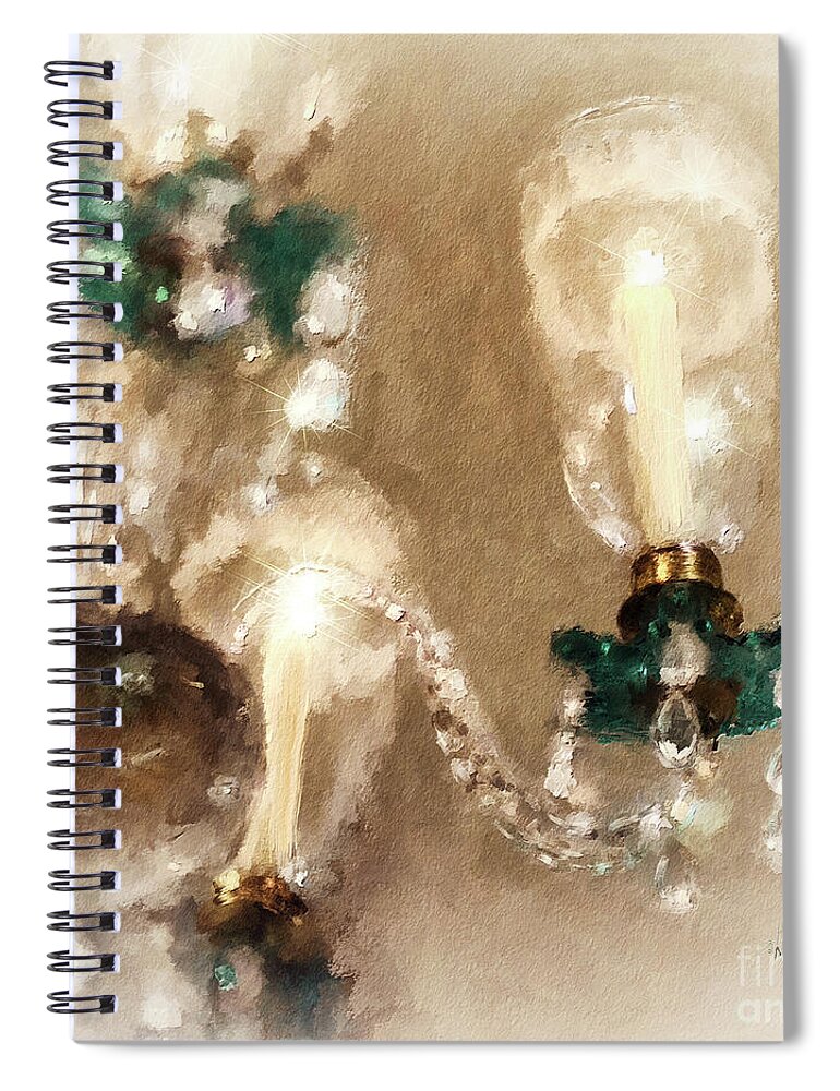 Chandelier Spiral Notebook featuring the digital art Chandelier At Winterthur by Lois Bryan