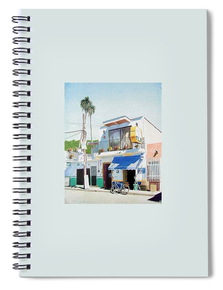 Trees Spiral Notebook featuring the mixed media Chapala store by Constance Drescher