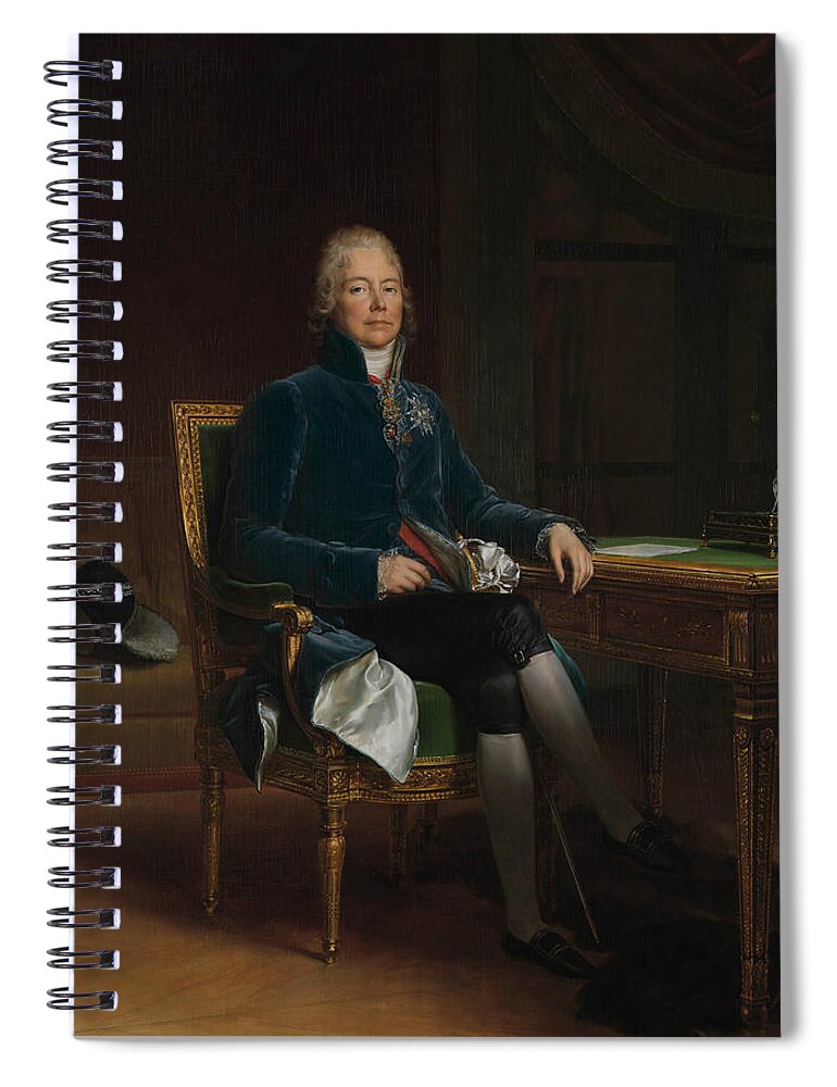 18th Century Art Spiral Notebook featuring the painting Charles Maurice de Talleyrand Perigord by Francois Gerard