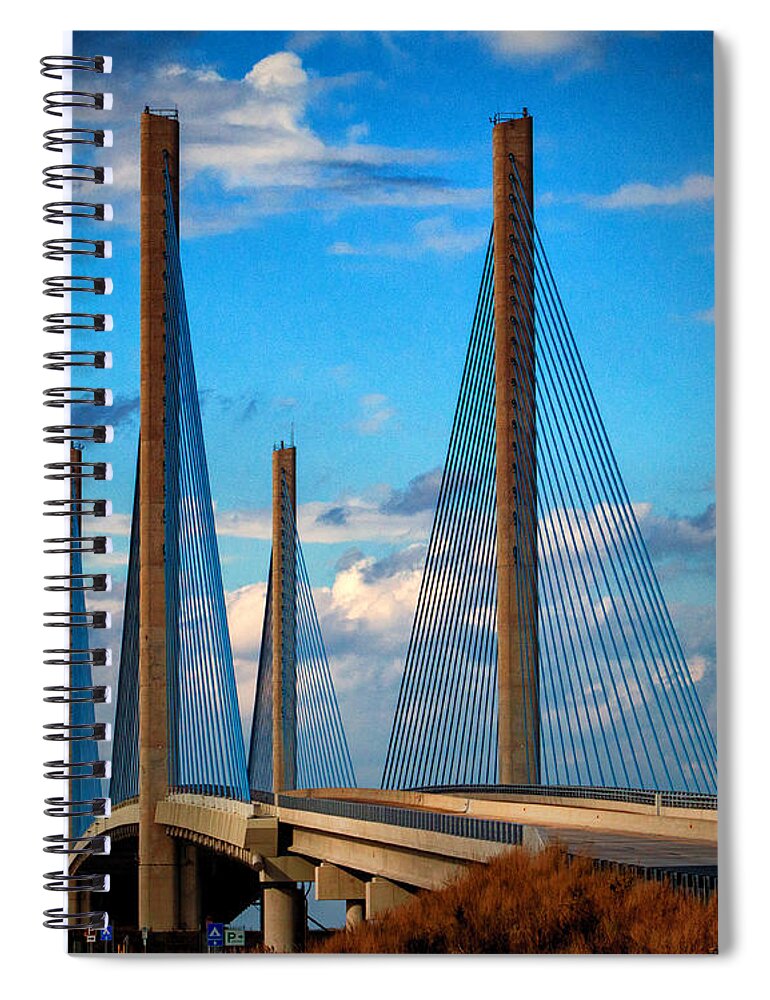 Indian River Bridge Spiral Notebook featuring the photograph Charles W Cullen Bridge South Approach by Bill Swartwout
