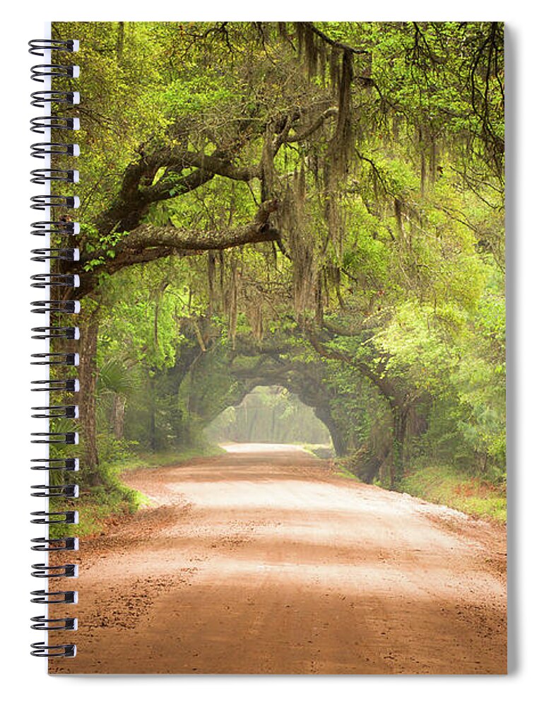 Dirt Road Spiral Notebook featuring the photograph Charleston SC Edisto Island Dirt Road - The Deep South by Dave Allen