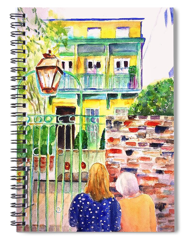 Charleston Spiral Notebook featuring the painting Charleston South Carolina Single House by Carlin Blahnik CarlinArtWatercolor