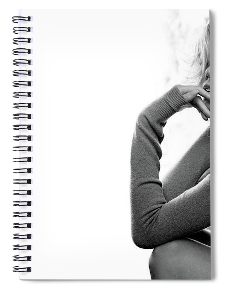 Charlize Theron Spiral Notebook featuring the photograph Charlize Theron by Jackie Russo