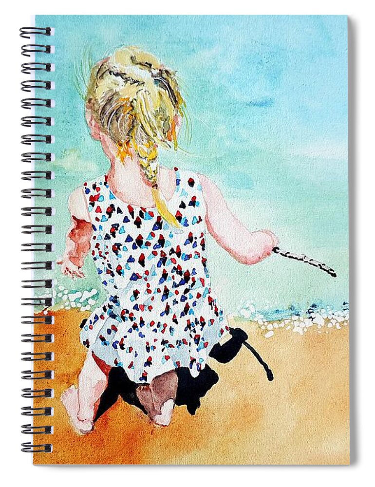 Child Spiral Notebook featuring the painting Charlotte by the Lake by Tom Riggs