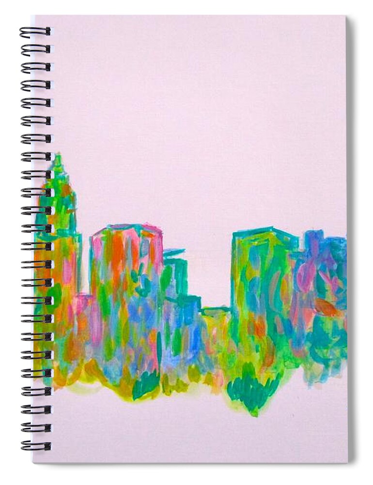 City Paintings Spiral Notebook featuring the painting Charlotte Flip by Kendall Kessler