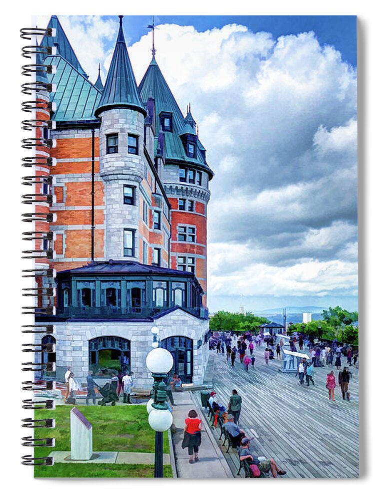 Architecture Spiral Notebook featuring the photograph Chateau Frontenac by David Thompsen
