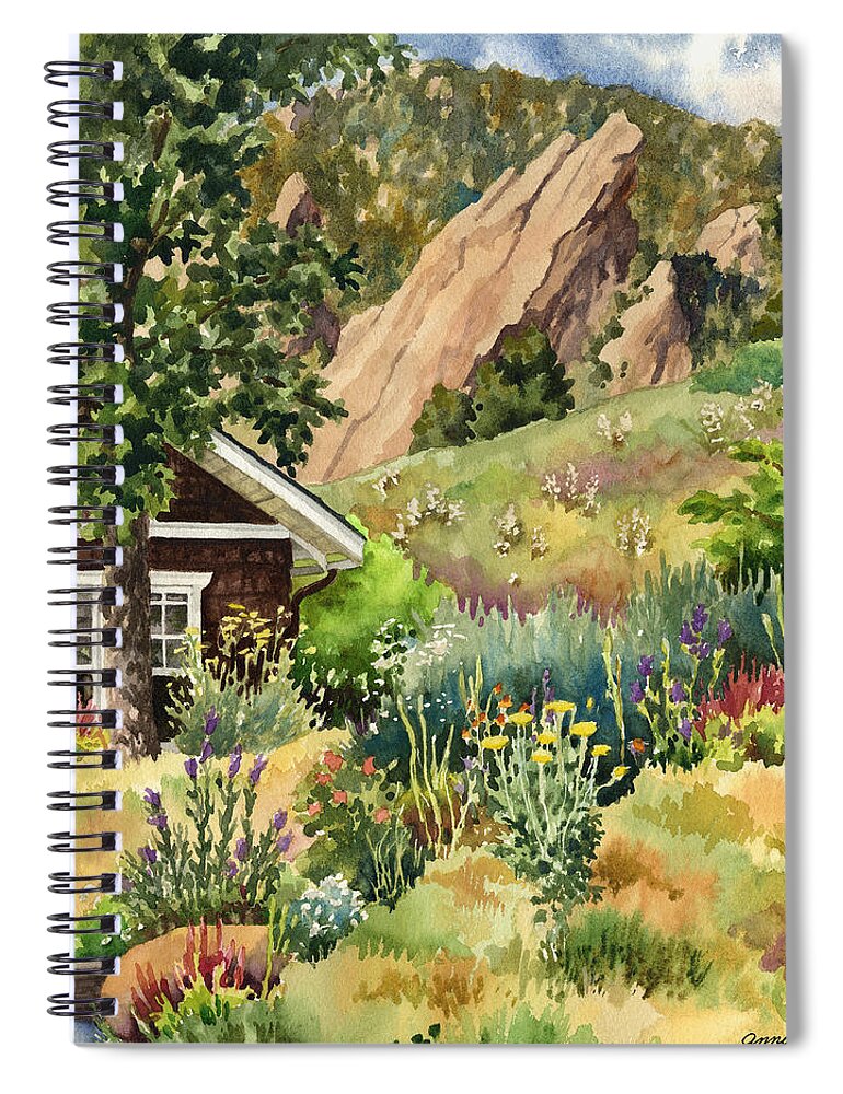 Cottage Painting Spiral Notebook featuring the painting Chautauqua Cottage by Anne Gifford