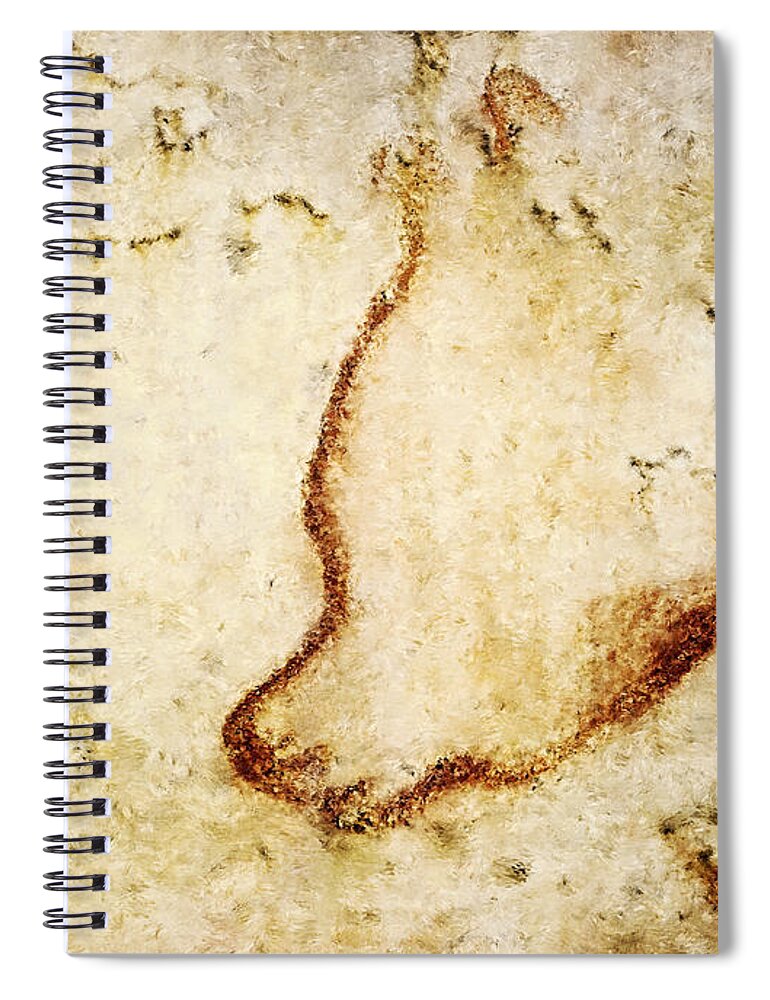 Chauvet Cave Bear Spiral Notebook featuring the digital art Chauvet Cave Bear by Weston Westmoreland