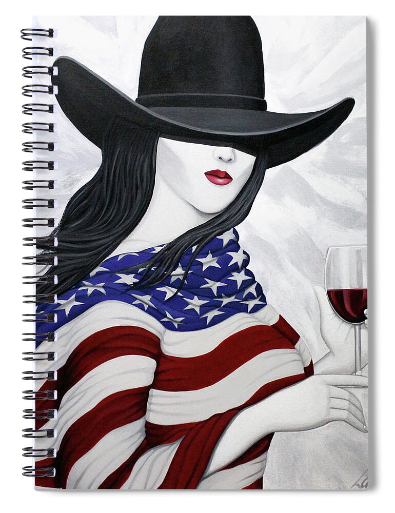 American Girl Spiral Notebook featuring the painting Cheers To America 1 by Lance Headlee