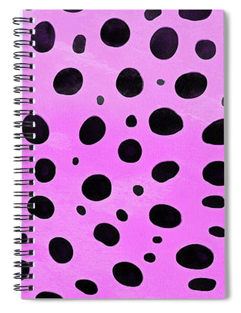 Mug Spiral Notebook featuring the digital art Cheetah Animal Skin Purple Pattern Mug by Edward Fielding
