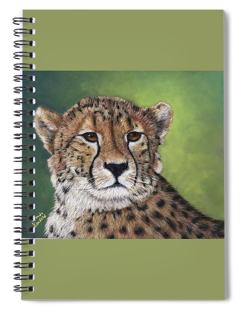 Animal Spiral Notebook featuring the pastel Cheetah by Brenda Bonfield
