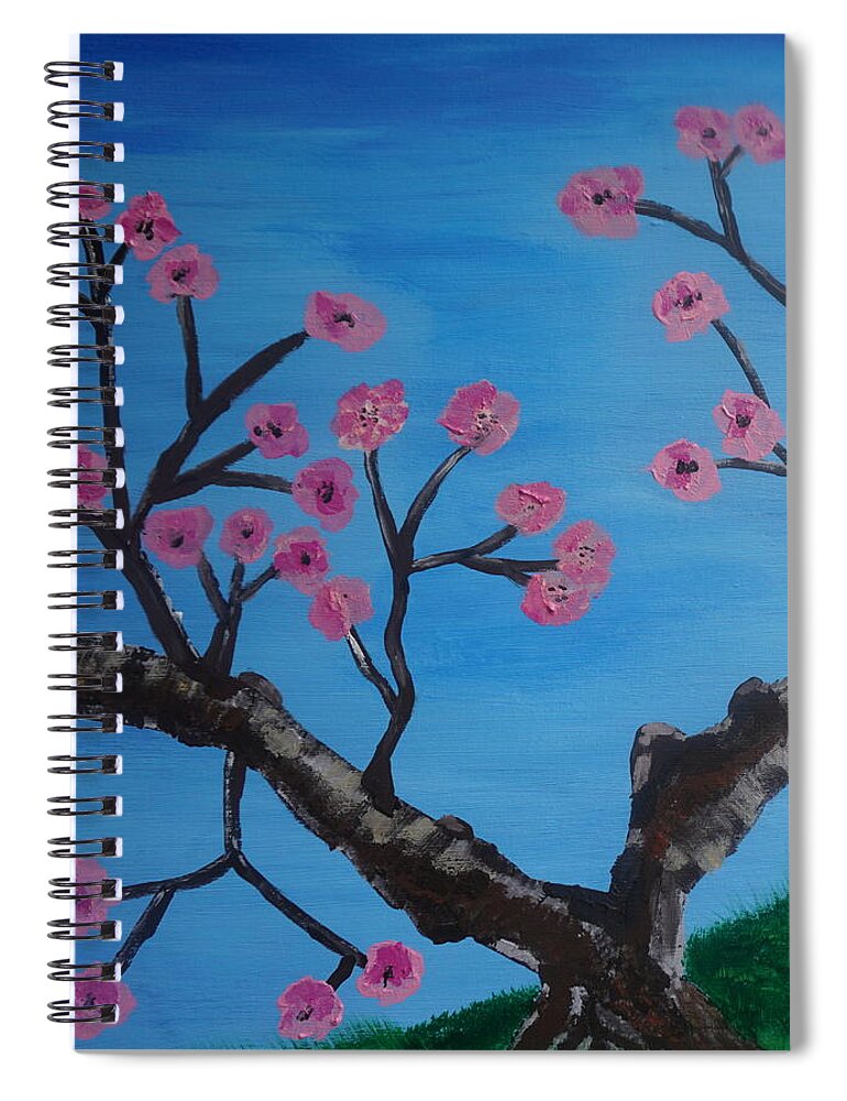 Cherry Blossom Spiral Notebook featuring the painting Cherry Blossoms II by Jimmy Clark