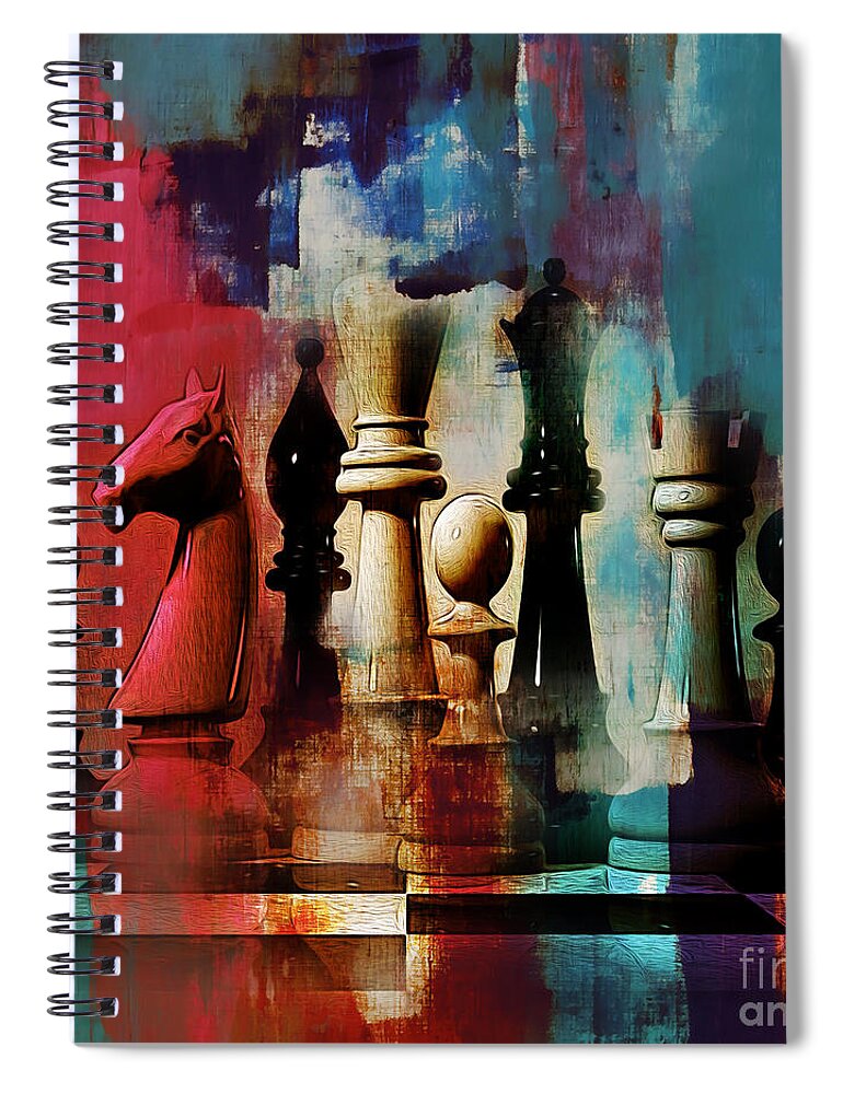 Chess Spiral Notebook featuring the painting Chess Painting by Gull G