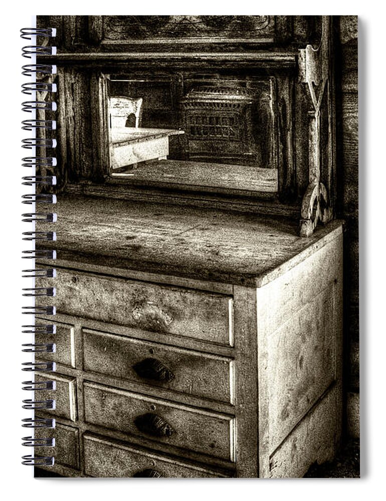 California Spiral Notebook featuring the photograph Chest with Mirror in Bodie Ghost Town by Roger Passman