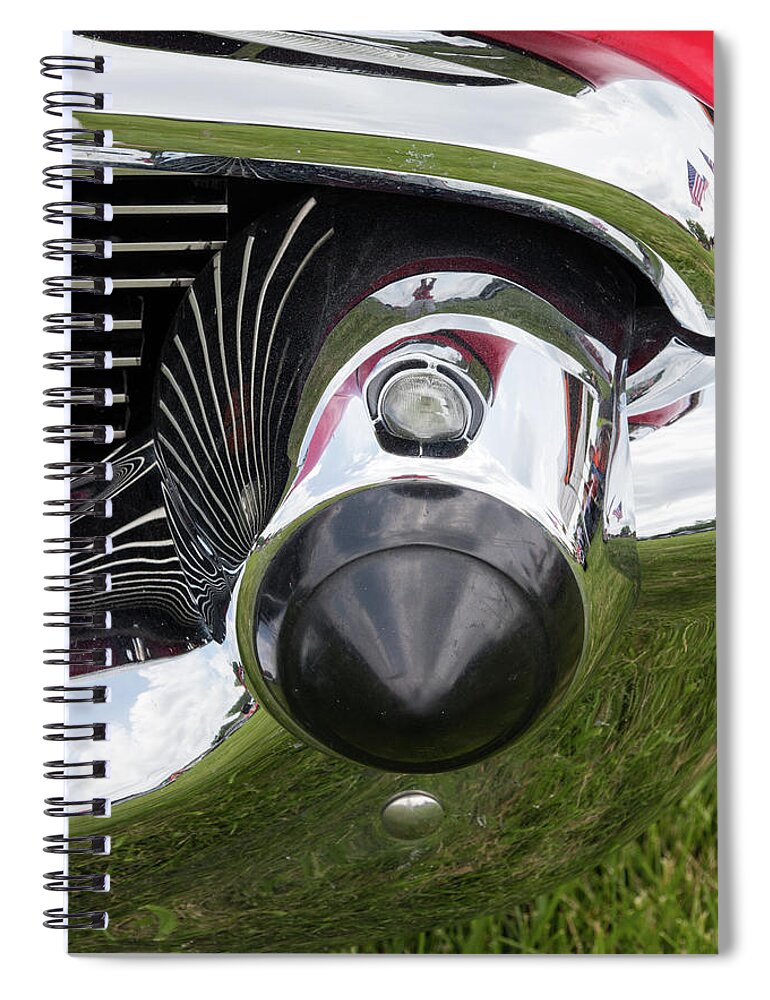 Car Spiral Notebook featuring the photograph 57 Chevy Bumper Detail by Ira Marcus
