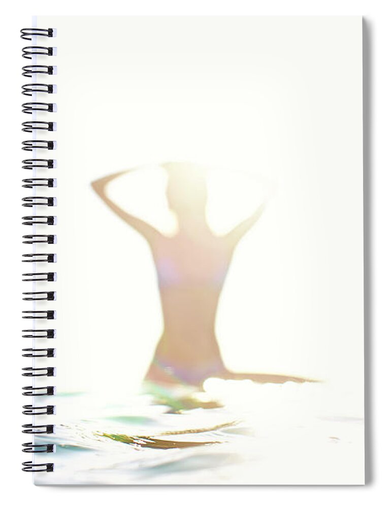 Surfing Spiral Notebook featuring the photograph Chica Agua by Nik West