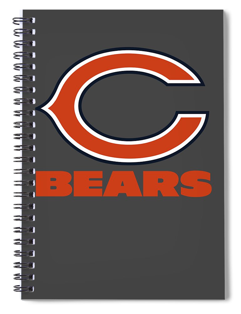 Chicago Spiral Notebook featuring the mixed media Chicago Bears Translucent Steel by Movie Poster Prints