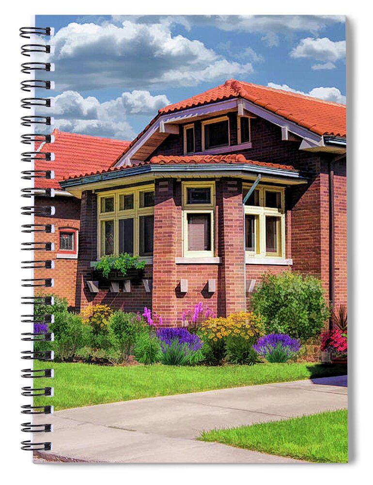 Chicago Spiral Notebook featuring the painting Chicago Bungalows by Christopher Arndt