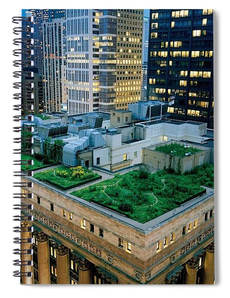 Chicago City Hall Spiral Notebook featuring the digital art Chicago City Hall by Super Lovely