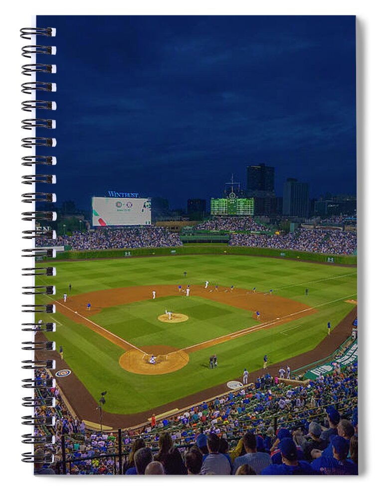 Chicago Cubs Spiral Notebook featuring the photograph Chicago Cubs Wrigley Field 9 8357 by David Haskett II