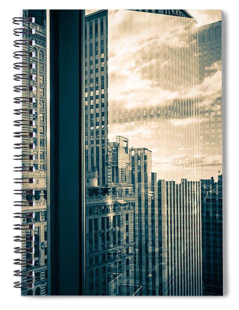 Chicago Spiral Notebook featuring the photograph Chicago Inception by Lauri Novak