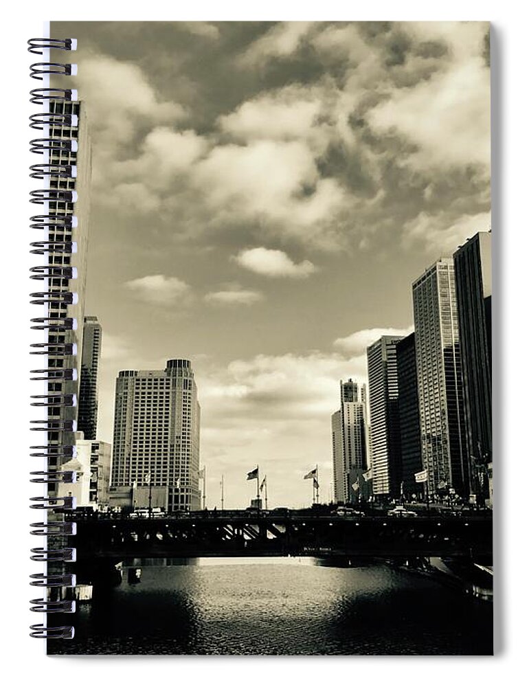 Chicago Spiral Notebook featuring the photograph Chicago River by Dennis Richardson