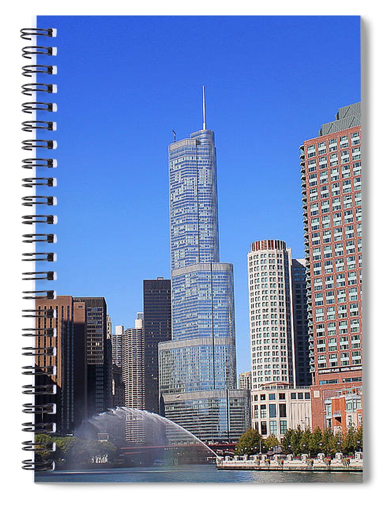 River Spiral Notebook featuring the photograph Chicago River by Milena Ilieva