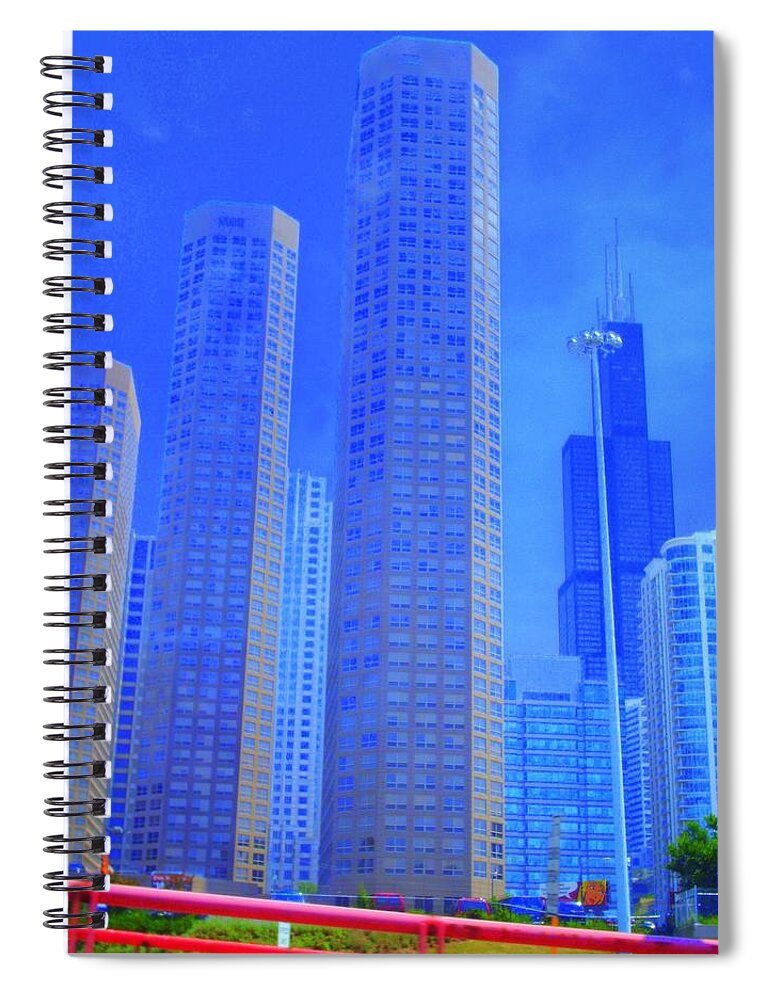 Cityscape Spiral Notebook featuring the photograph Chicago the city of blues 11 by Julie Lueders 
