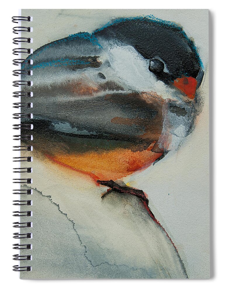 Birds Spiral Notebook featuring the painting Chickadee 1 by Jani Freimann