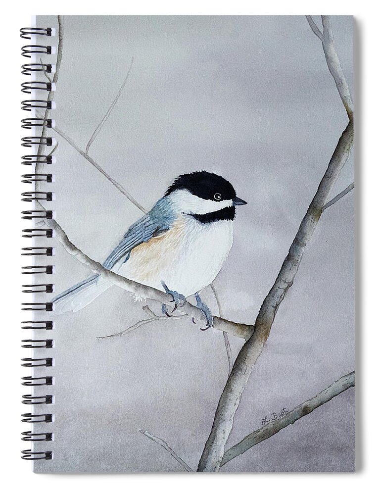 Chickadee Spiral Notebook featuring the painting Chickadee II by Laurel Best