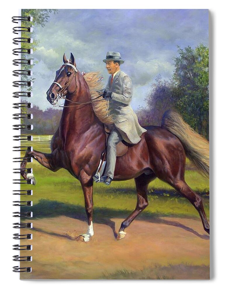 Chief Of Spindletop Spiral Notebook featuring the painting Chief of Spindletop by Jeanne Newton Schoborg
