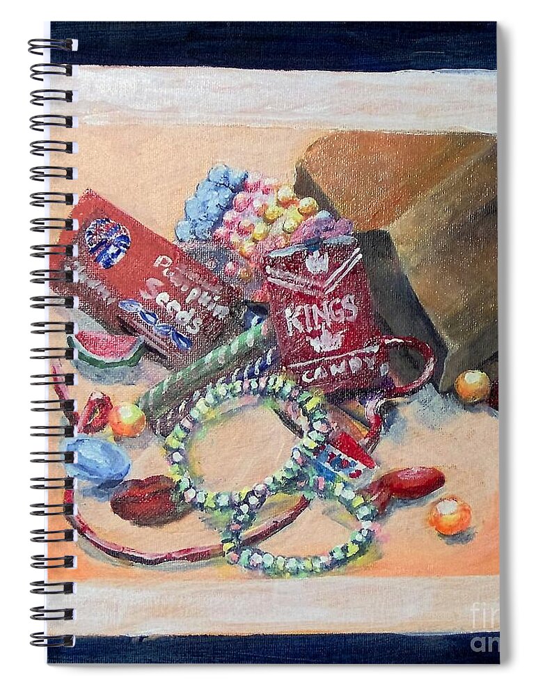 Candy Spiral Notebook featuring the painting Childhood Treasure by Saundra Johnson