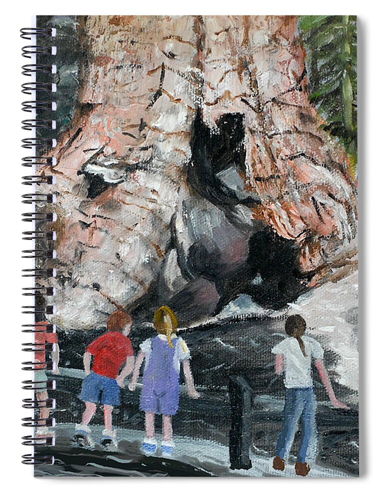 Children Spiral Notebook featuring the painting Children at Sequoia National Park by Quwatha Valentine